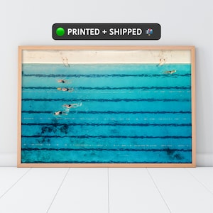 Swimming Pool Art Print. MAILED Wall Art, Pool Poster PRINTED&SHIPPED. Swimming Print, Pool Wall Art, Swim poster. Shipped Pool Art Print.
