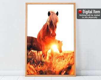 Impresión fotográfica de caballo de granja: Decoración rústica para habitación infantil (impresión digital)