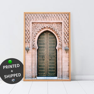 Impresión de puerta marroquí, decoración bohemia ENVIADA POR CORREO, póster rosa ruborizado, arte de pared IMPRESO marroquí, impresión rosa ruborizada ENVIADA.