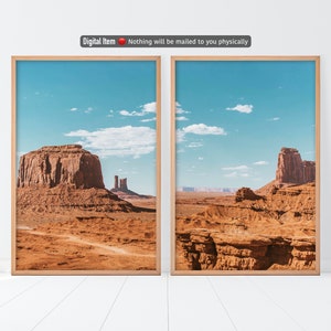 Monument Valley Set Of 2 Prints, Boho Desert Prints, Arizona Print Set, Grand Canyon Wall Decor, Set of two Desert Photography, 2 Pieces Art