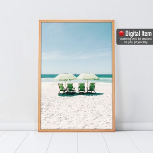 Beach Chairs Print: Coastal Summer Wall Art (Digital Download)