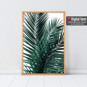Tropical Palm Leaf Print: Minimalist Green Wall Decor (Digital Print)