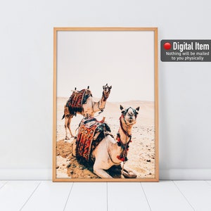 Camel Desert Art Wall Poster - Camel Digital Art Wall Posters - Dessert Wall Artwork Decor - Room Wall Art Decorative Posters - Gift Ideas