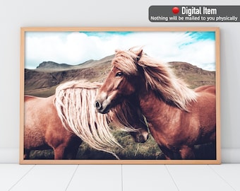 Wild Horses Print: Southwestern Farmhouse Decor (Digital Poster)