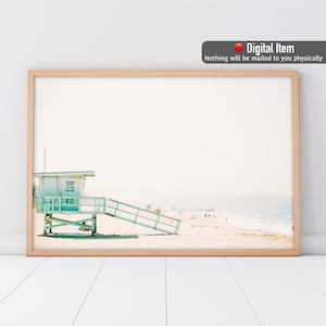 California Beach Print: Retro Lifeguard Tower Photo (Digital Download)