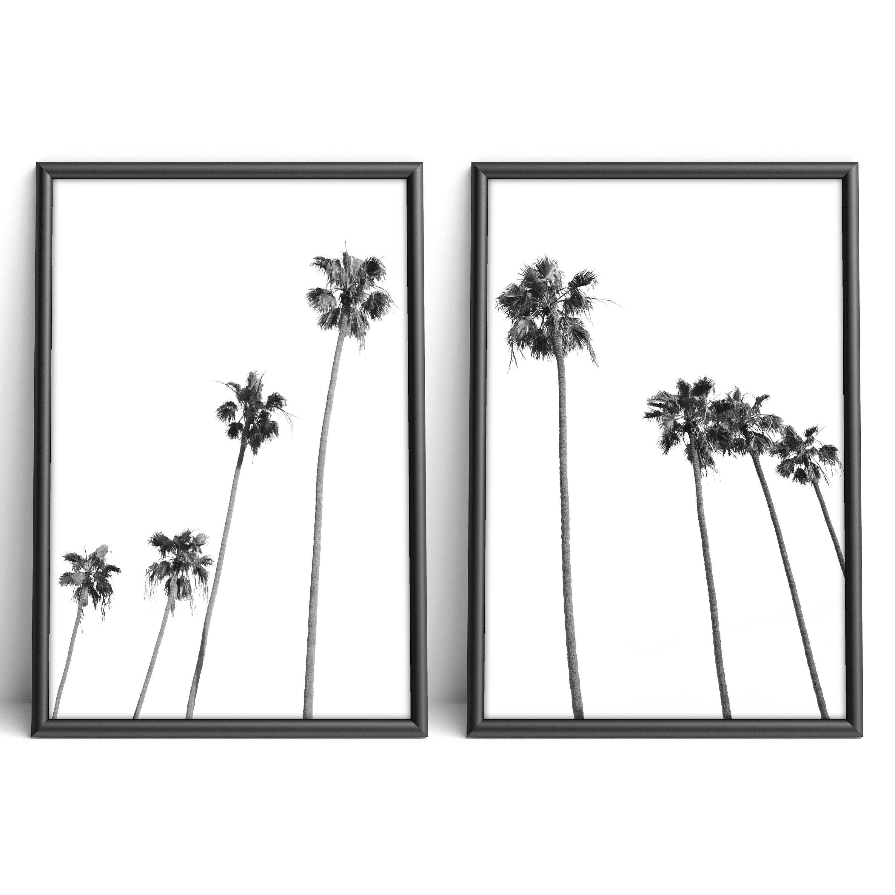 Palm Trees Print Black White Poster Set of 2 Prints Etsy Australia