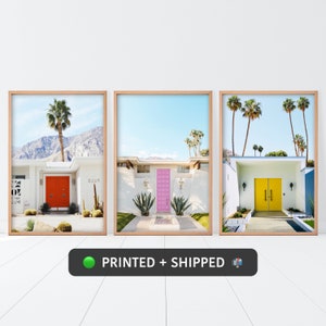 Palm Springs Print Set of 3, Doors MAILED Print Set, SHIPPED Palm Tree Set of three, Palm Springs Posters,  California Print Set, Summer Art