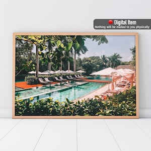 Pool Wall Art, Summer Wall Decor, Boho Print, Pool Photography, Printable Wall Art, Digital Download.