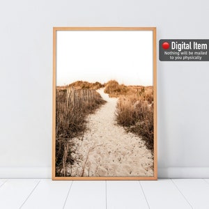 Boho Beach Path Print: Coastal Sand Dunes Wall Art (Digital Download)