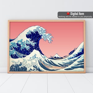 The Great Wave Print, Wave Poster, Japanese Decor, Great Wave of Kanagawa, Digital Wave Print, Japan Wave Wall Art, Landscape Print,Wave Art