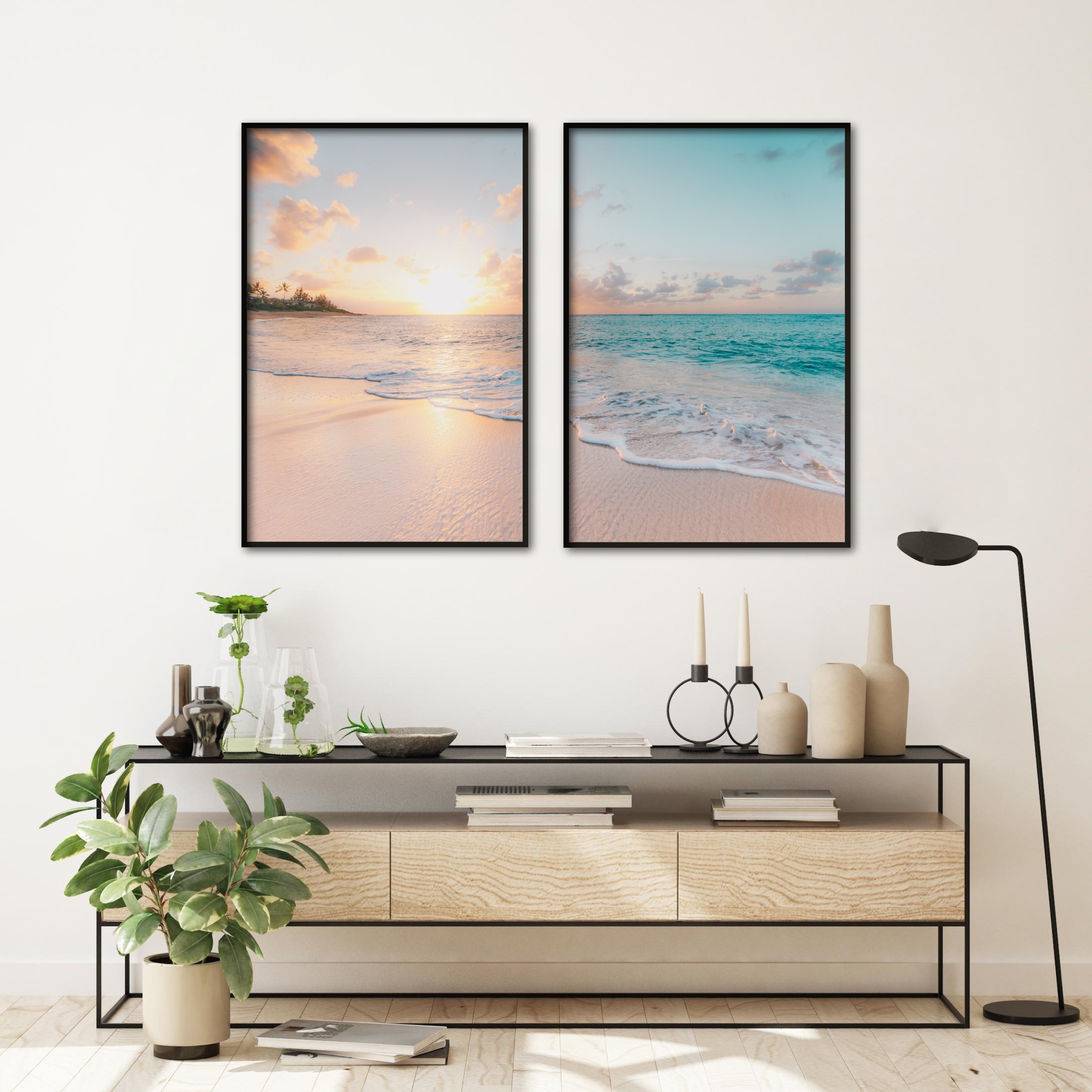 Coastal Set of 2 Prints Summer Beach Print Set Tropical Etsy