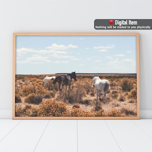 Wild Horses Print, Horses Printable, Horses Desert Print, Horse Poster, Arizona Wall Art, Southwest Wall Art, Southwestern Decor, Desert Art
