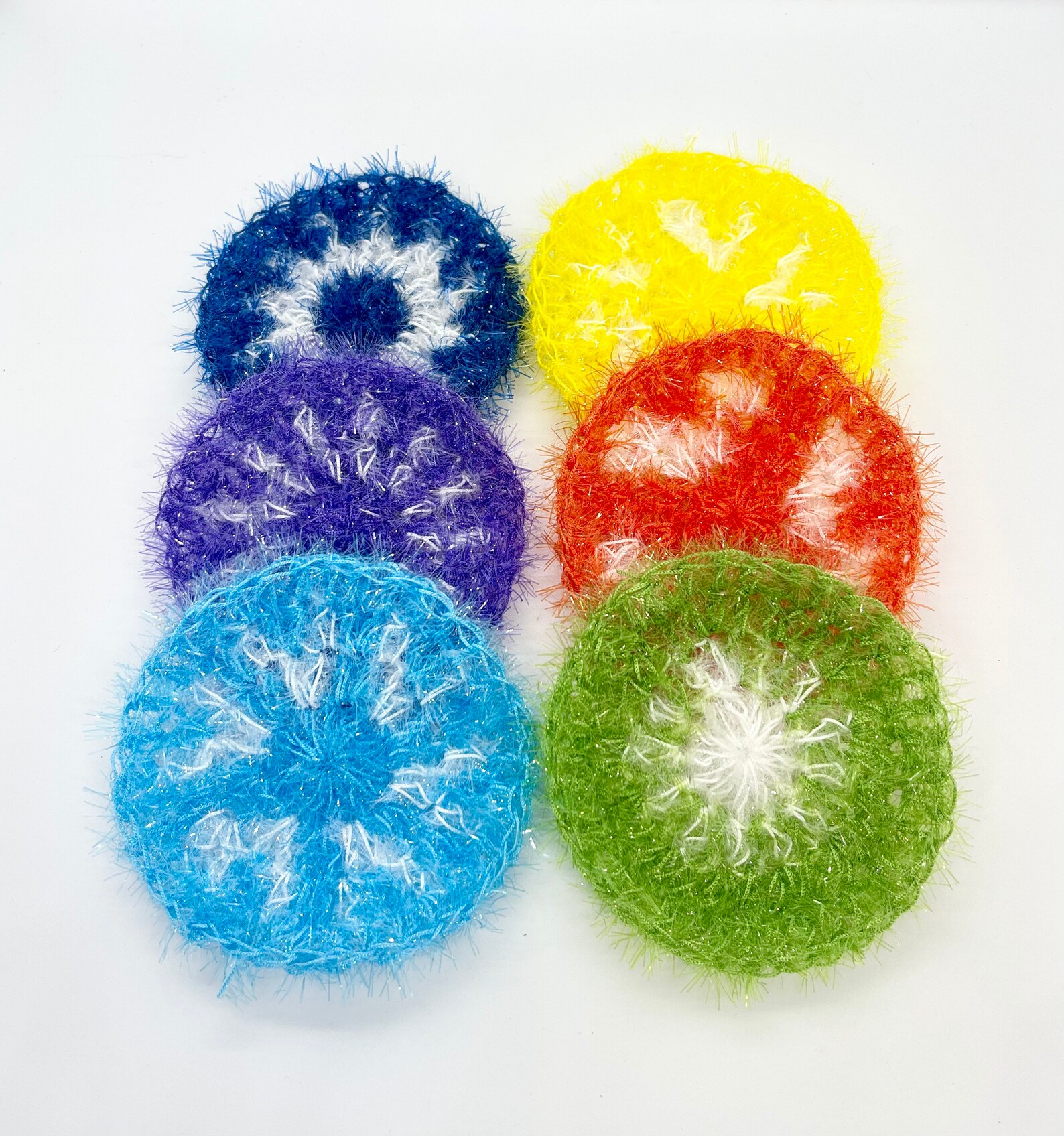 Set of 6 Crochet Dish Scrubbers,all Purpose Scrubbers,cute Scrubbers ...