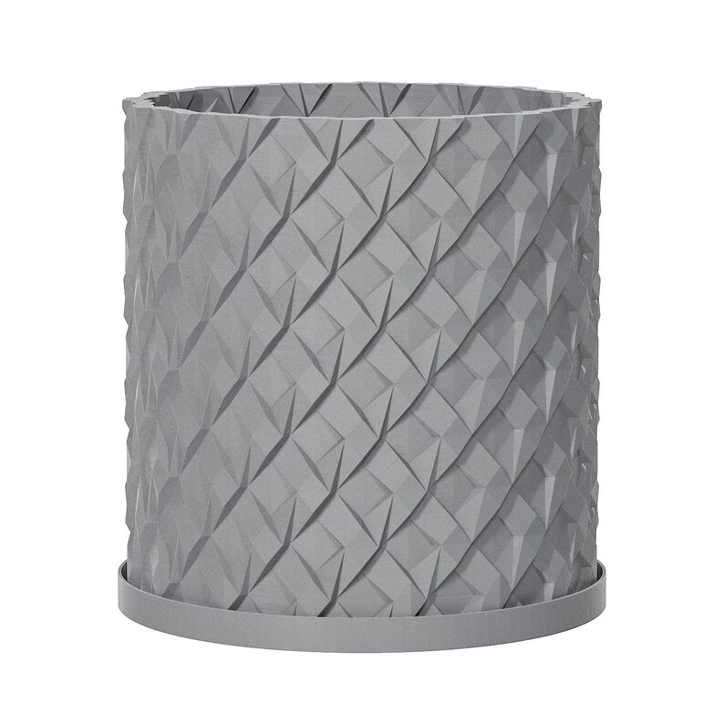 Chisel Planter Concrete Grey Chisel Design Planter Pot With Drainage & Water Plate - Etsy