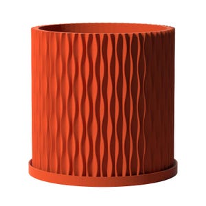 Planter Pot With Drainage, Orange Mica Design for Small and Large Plants [Water Plate Included] Outdoor and Indoor use Plant Pot