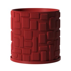 Planter Pot With Drainage, Lavender GridLock Design for Small and Large Plants [Water Plate Included] Outdoor and Indoor use Plant Pot