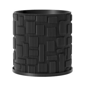 Planter Pot With Drainage, Lavender GridLock Design for Small and Large Plants [Water Plate Included] Outdoor and Indoor use Plant Pot