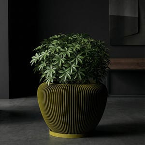 Pear Green Mesa Design Planter Pot with Drainage & Water Plate