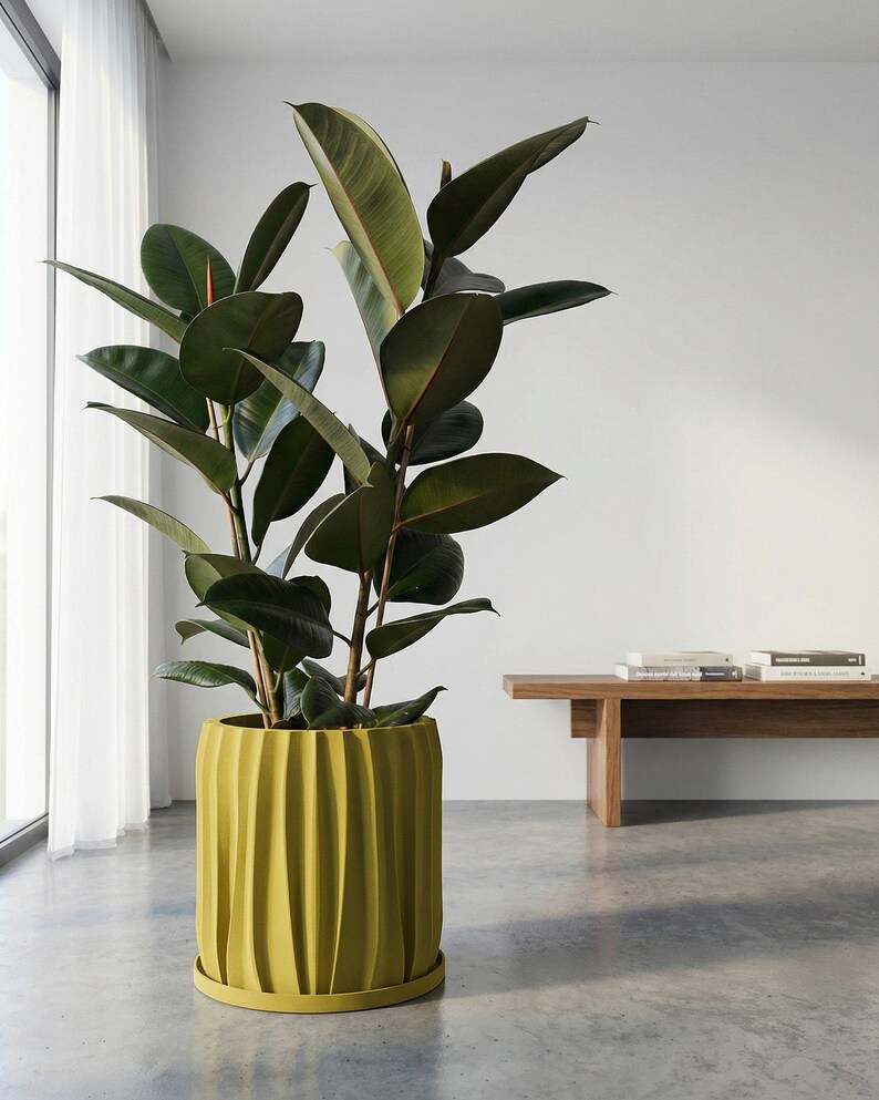Couch Pot Pear Green Kurtain Design Planter Pot With Drainage & Water Plate - Etsy