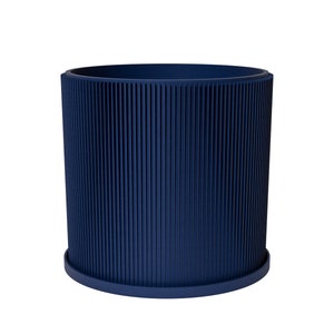 Planter Pot With Drainage, Deep Blue Ray Design for Small and Large Plants [Water Plate Included] Outdoor and Indoor use Plant Pot