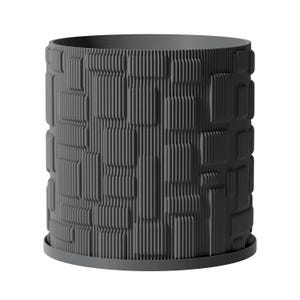 Planter Pot With Drainage, Lavender GridLock Design for Small and Large Plants [Water Plate Included] Outdoor and Indoor use Plant Pot