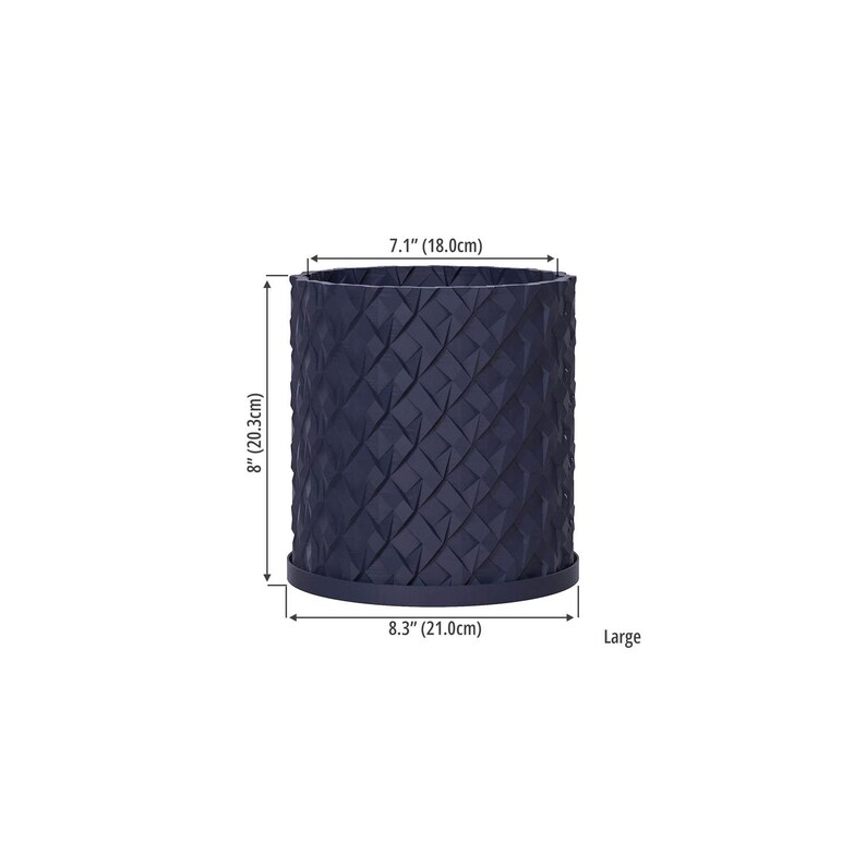 Chisel Planter Deep Ocean Blue Chisel Design Planter Pot With Drainage & Water Plate ...