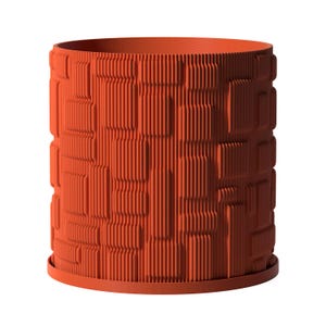 Planter Pot With Drainage, Lavender GridLock Design for Small and Large Plants [Water Plate Included] Outdoor and Indoor use Plant Pot