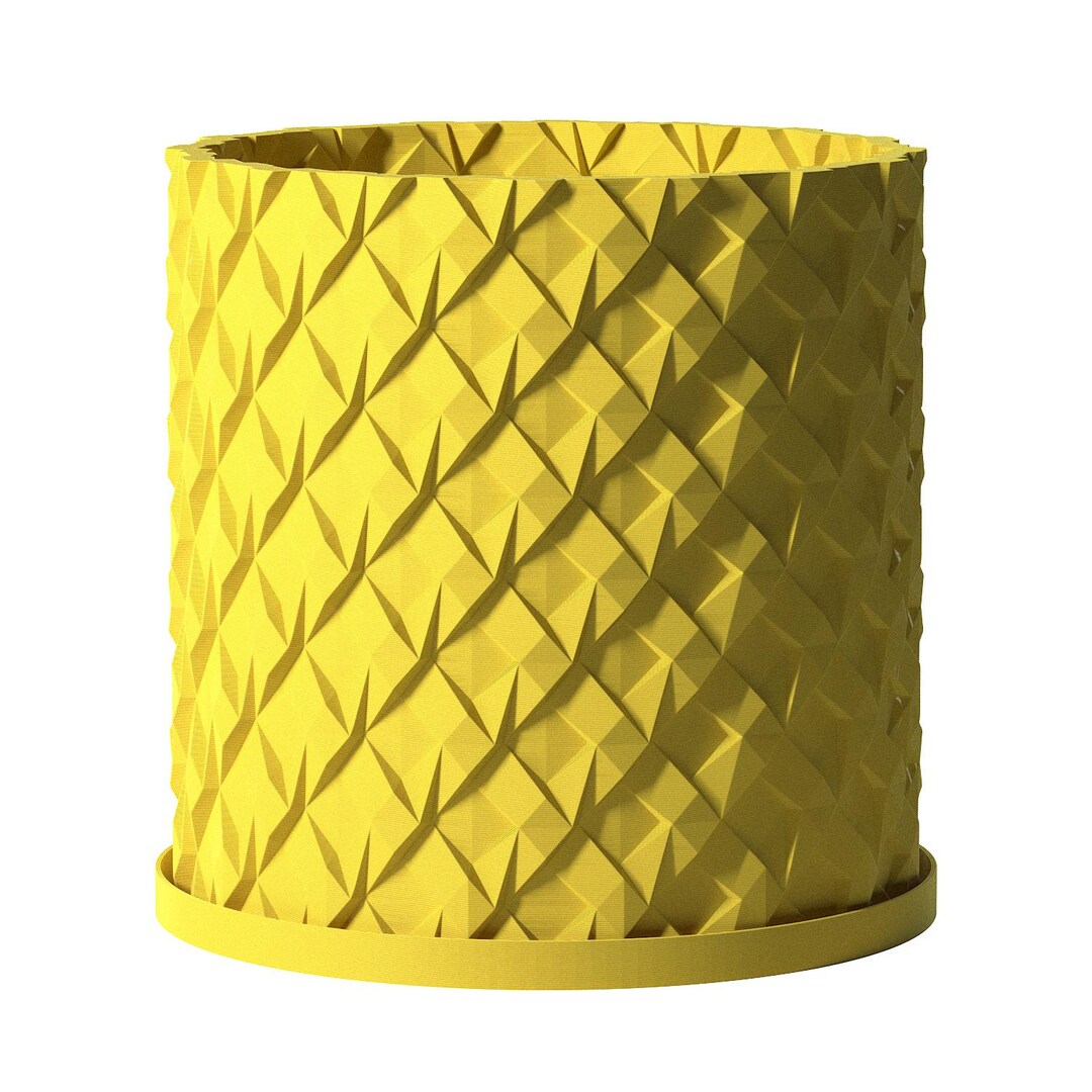 Chisel Planter Planter Pot With Drainage, Lemon Yellow Chisel Design for Small and ...