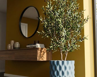 BlueSteel Plop Design Planter Pot with Drainage & Water Plate