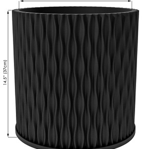 Planter Pot With Drainage, Charcoal Black Mica Design for Small and Large Plants Water Plate Included Outdoor and Indoor use Plant Pot XXL [14.5" Height]