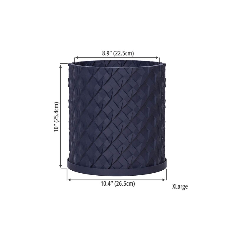 Chisel Planter Deep Ocean Blue Chisel Design Planter Pot With Drainage & Water Plate ...