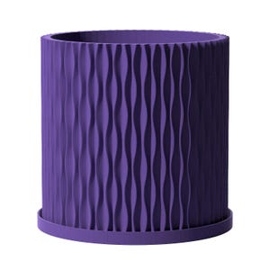 Planter Pot With Drainage, Lavender Mica Design for Small and Large Plants [Water Plate Included] Outdoor and Indoor use Plant Pot