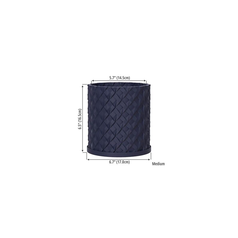 Chisel Planter Deep Ocean Blue Chisel Design Planter Pot With Drainage & Water Plate ...