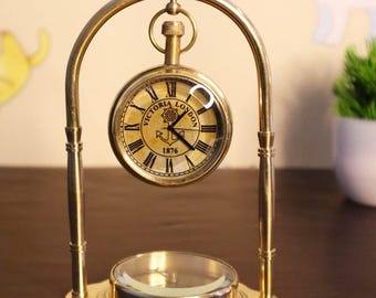 Montre boussole décorative pour table - Élégante horloge de bureau faite main pour la maison, le bureau et le bureau