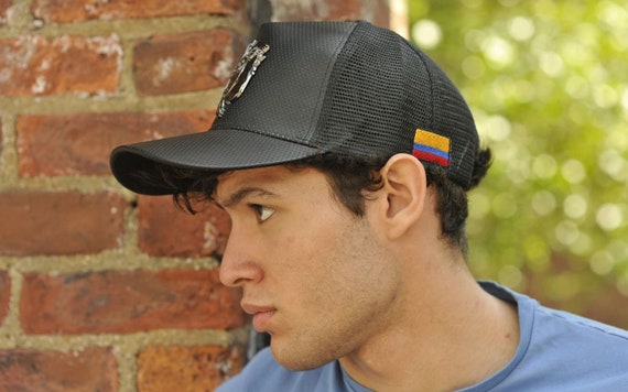 Colombia Black Coat of Arms Baseball Hat, Colombian Snapback Hat