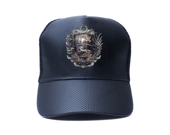 Venezuelan Black Coat of Arms Hats, Venezuelan Baseball Cap, Gorra Con Escudo Venezolano, Venezuelan Snapback Hats, Bandera Venezolana