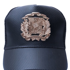 Dominican Republic Gold Cap, Gorra Dominicana, Dominican Coat of Arms Hats, Dominican Flag, DR Baseball Caps, DR Coat of Arms Snapback Hat