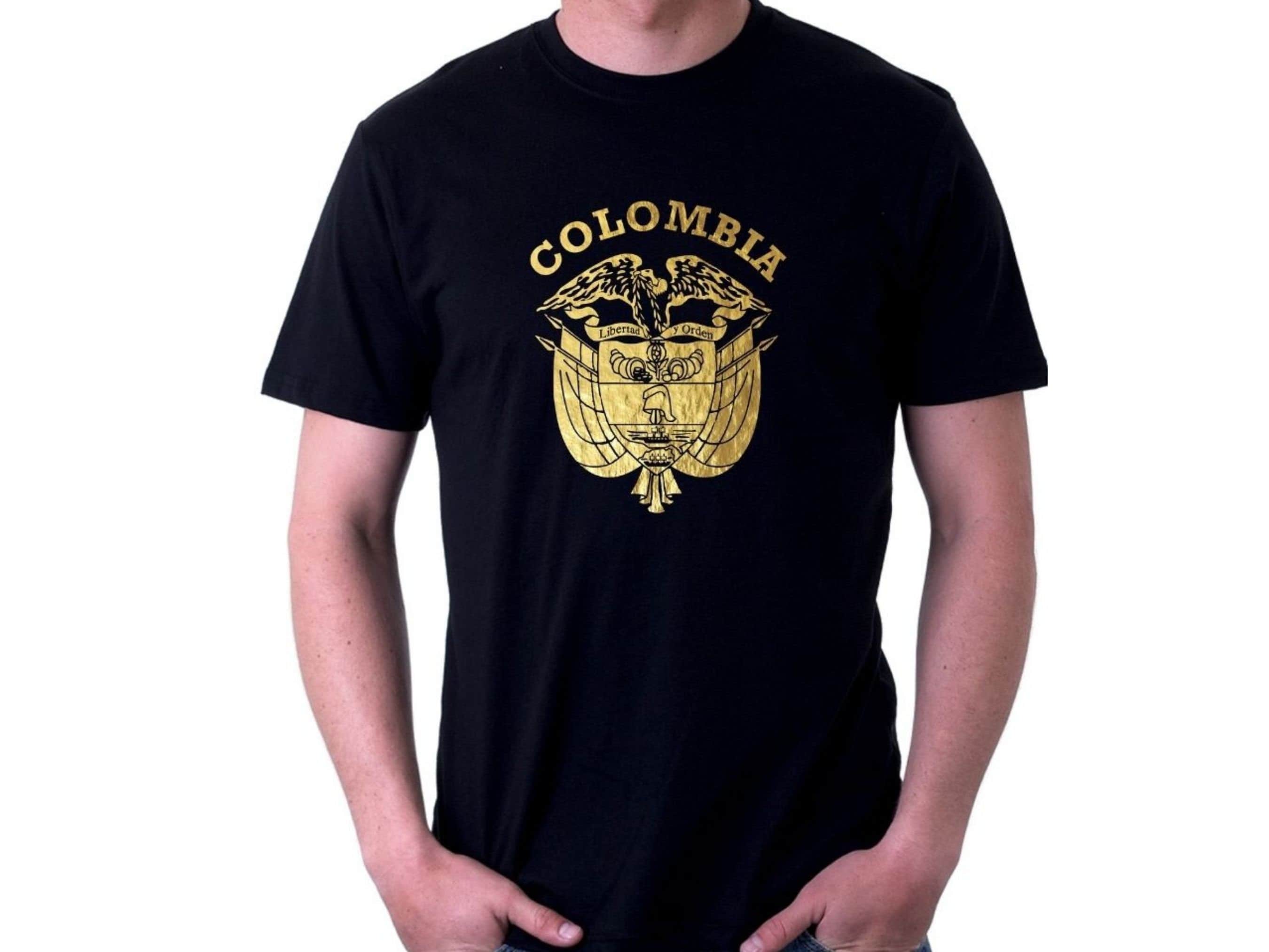 Colombian Tshirt Colombia Shirts Paisa Shirt Coat of Arms T shirts Camiseta Colombiana Camiseta Escudo Colombiano Gold Foil Tshirts Etsy Israel