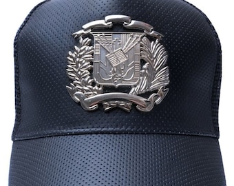 Dominican Republic Silver Badge Hat, Dominican FlBaseball Cap, Adjustable Snapback Cap, Gorras RD, Escudo Dominicano, Dominican Coat of Arms