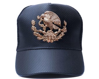 Mexico gouden truckerpet met wapenschild, Mexican Pride-snapback