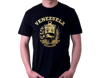 Venezuela Coat of Arms T-Shirt, Gold Foil Print