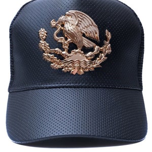 Mexico-hoeden, Mexicaanse snapbackpetten, gouden wapenschild, Gorras Mexicana, escudo Mexicano