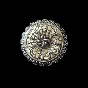 Vintage Scarf Clip West Germany Silver Floral — Scarves and More