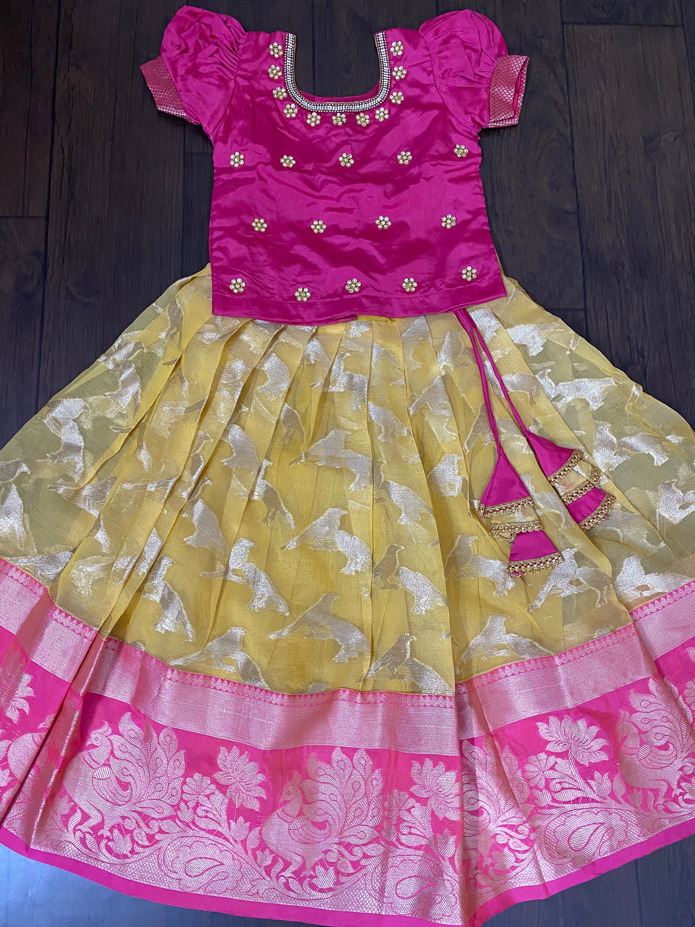 pattu pavadai with shawl