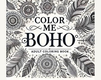 Soulagement de l'anxiété Coloriages pour adultes Boho Design Coloriage pleine conscience livre de coloriage pages à colorier imprimables Téléchargement instantané PDF