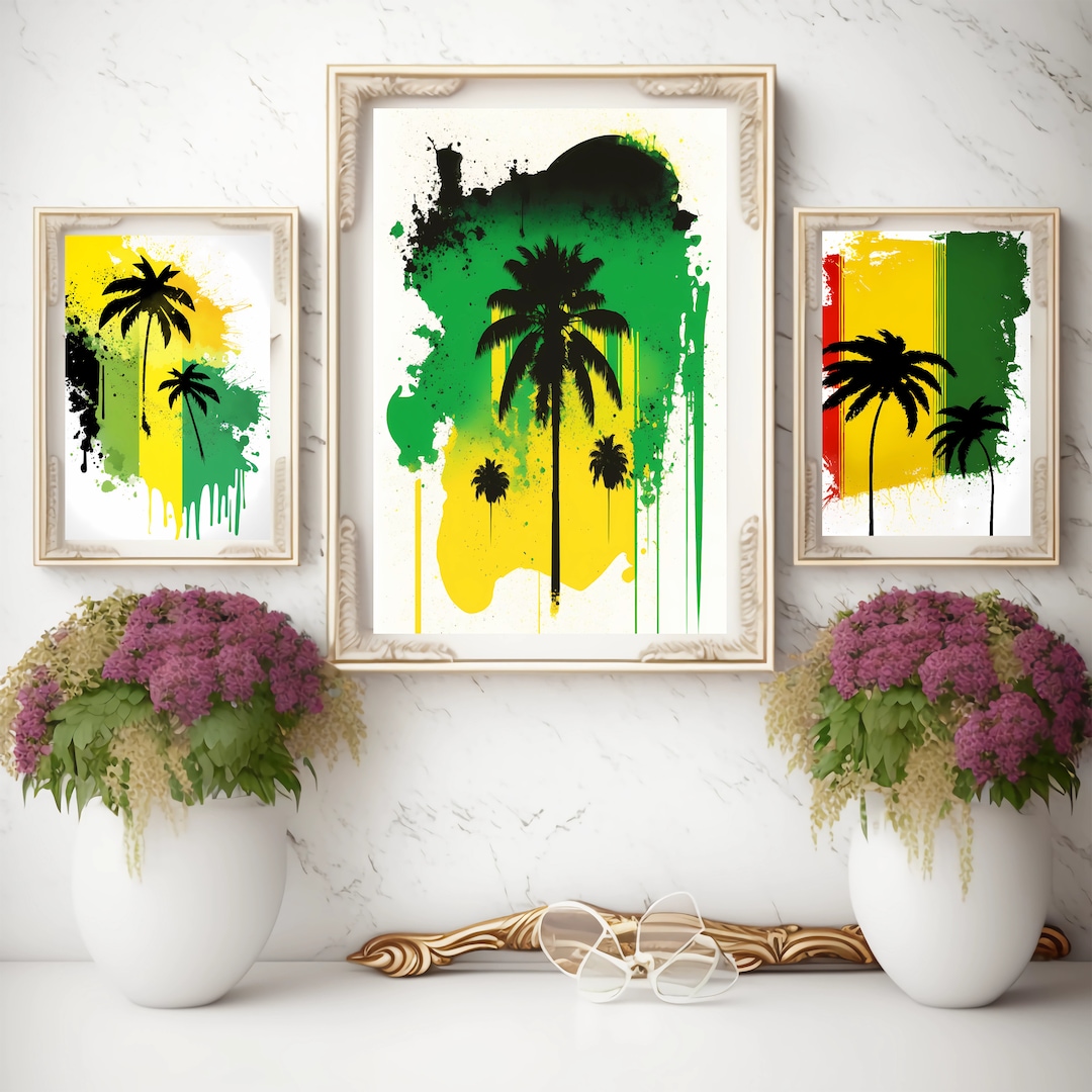 Digital Download Pack tropical Wall Art 3 PACK SET PRINTABLE Palm Tree Art, Palm Tree Print