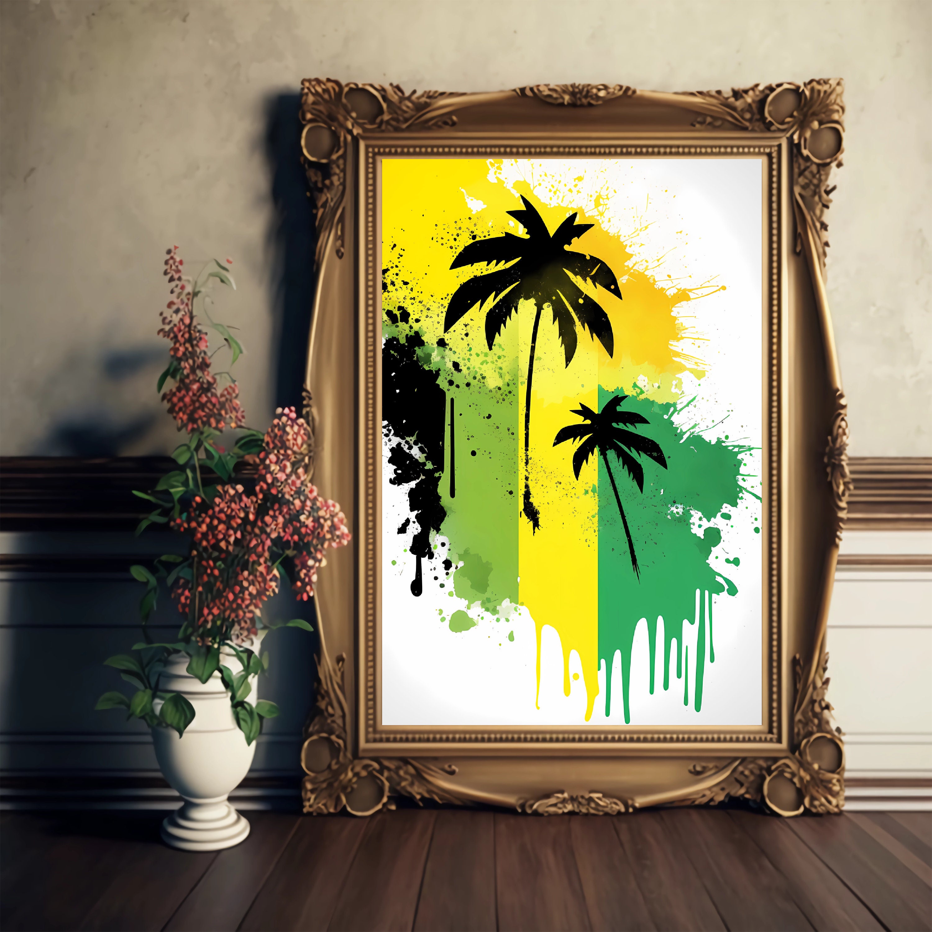 Digital Download Pack tropical Wall Art 3 PACK SET PRINTABLE Palm Tree Art, Palm Tree Print