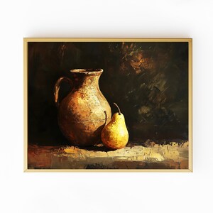 Kitchen Art Vintage Art Print Still Life With Apples Digital Fruit Painting Download Moody Wall Decor Printable 2 Pack