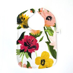 Flower Power Muslin Bib