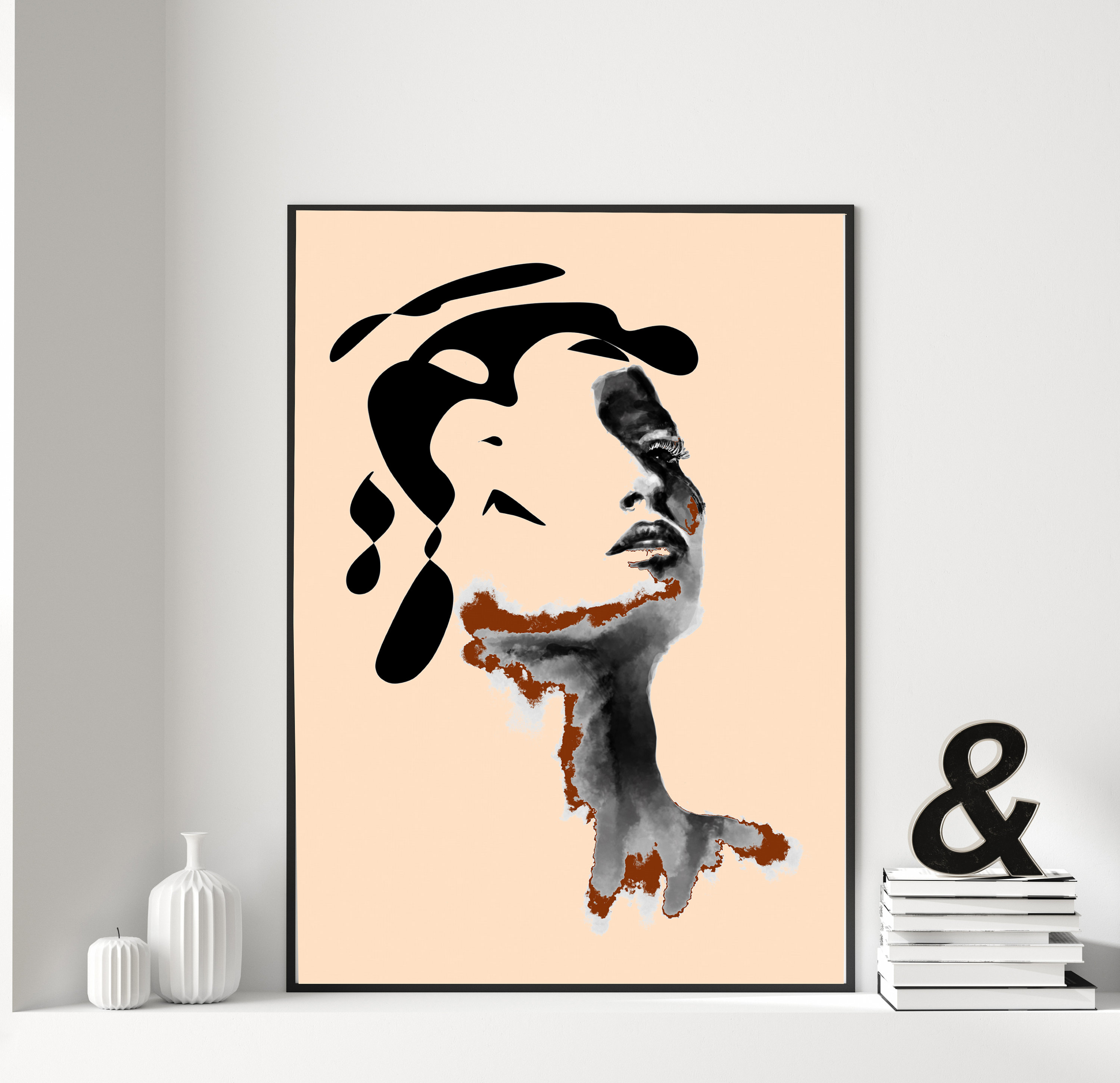 Abstract Woman Wall Decor Female Portrait Fashion Art Decor Etsy